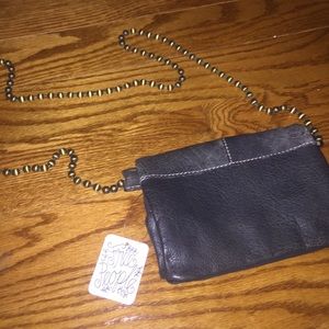 NWT Free People Black Leather Cross body ✨