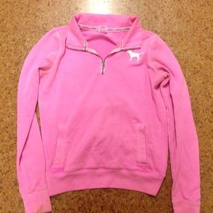 VS pink pink collared hoodie