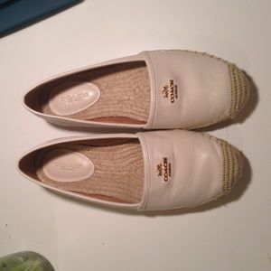 Reduced! COACH WHITE LEATHER ESPADRILLES