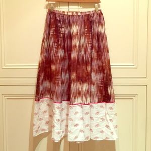 Elizabeth and James midi silk printed skirt, 6, S