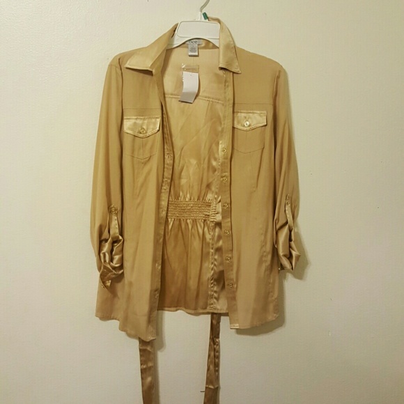 New Gold silk shirt