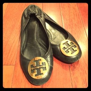 Tory Burch black Reva ballet flats