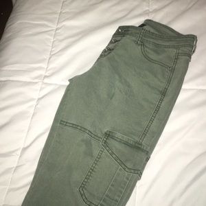 Olive colored jeans