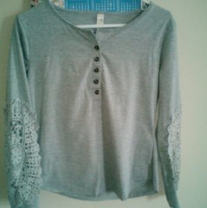 Grey lace top