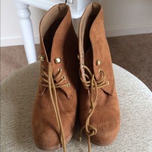 Tan suede wedges from Target