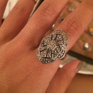 Sterling silver marcaaite vintage ring