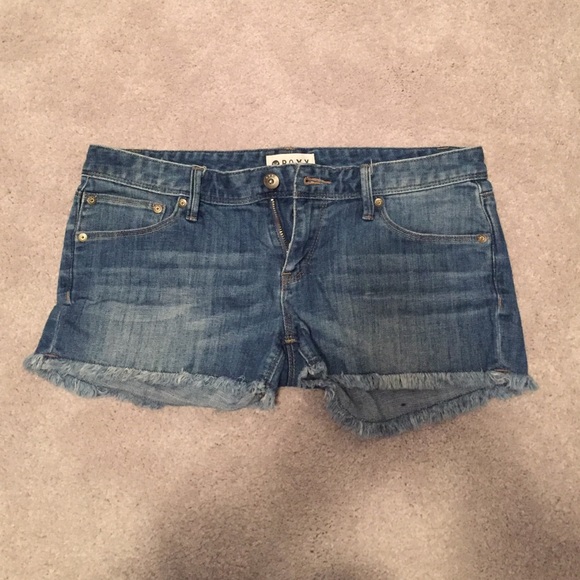 Roxy frayed jean shorts