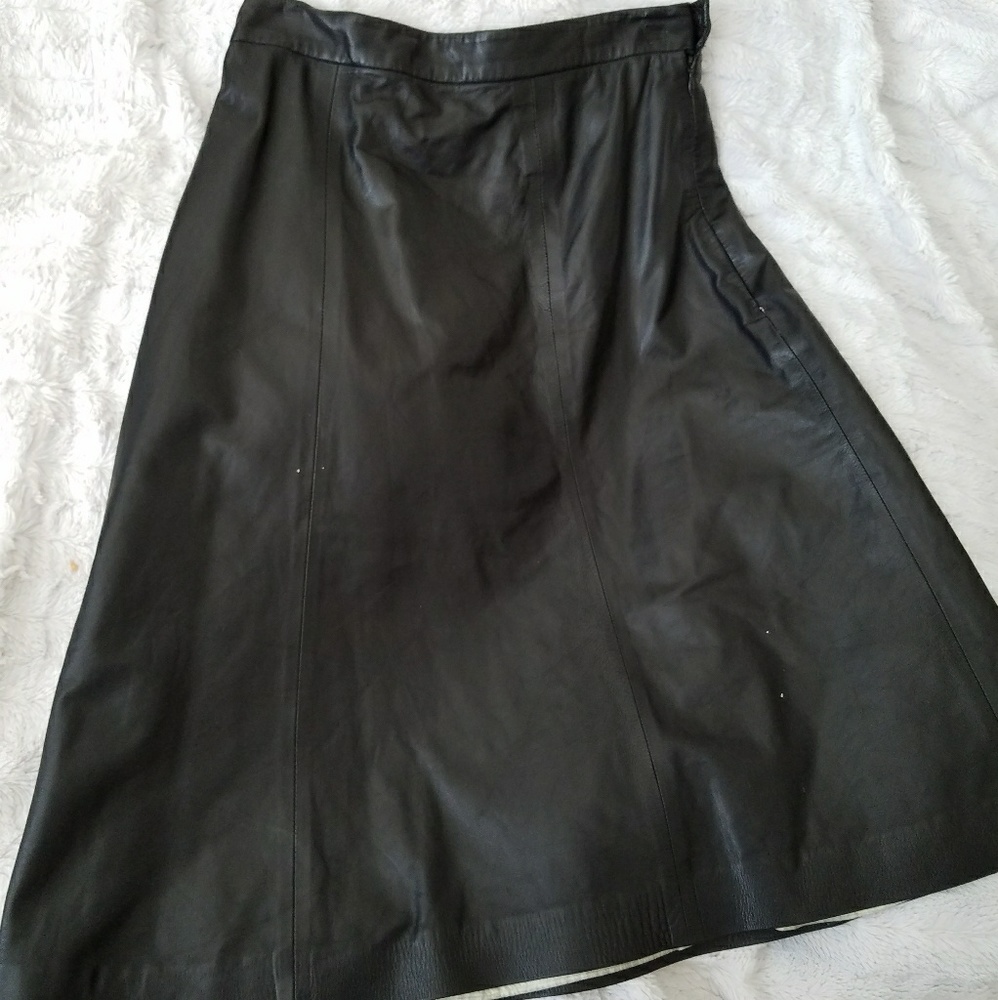 Sexy Black Leather Skirt