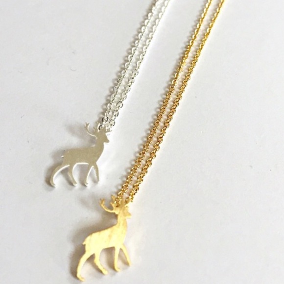 STAINLESS STEEL Gold or silver deer necklace - Picture 5 of 5