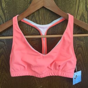 Onzie Racer Bra - Neon Coral