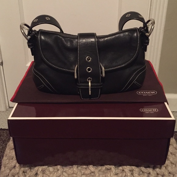 Small Leather Black Coach Habdbag