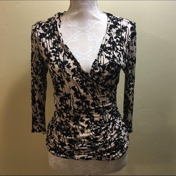 Black and Cream Floral H&M Blouse