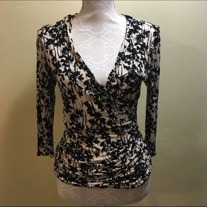 Black and Cream Floral H&M Blouse