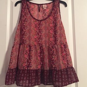 Sheer floral tank top