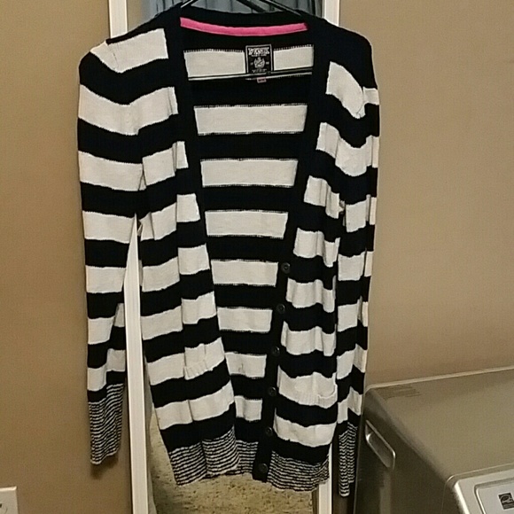 Victoria Secret Pink Navy/White Stripe Cardigan
