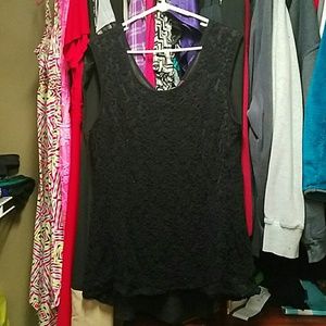 Dressy lace bow tie tank