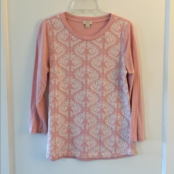 J. Crew 3/4 sleeve embroidered top