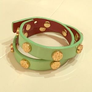 Tory burch double wrap logo bracelet