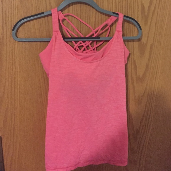 Pink lululemon top with built in bra