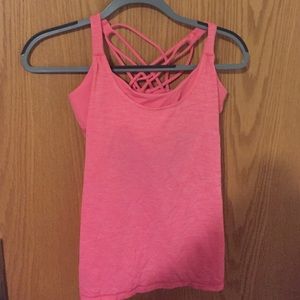 Pink lululemon top with built in bra