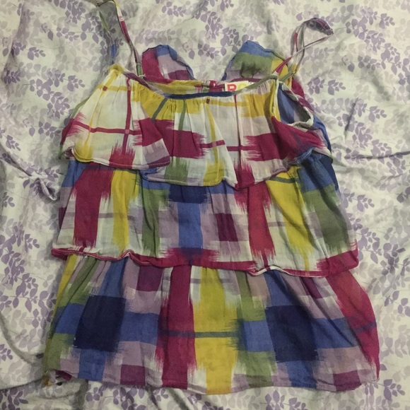 Color block layered tank.