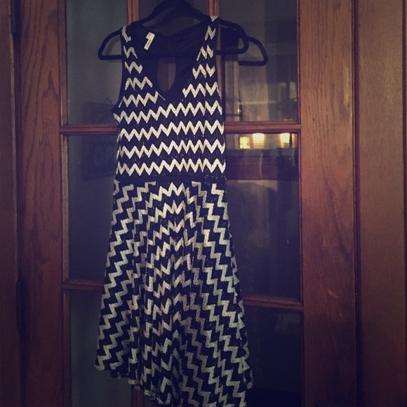 Flattering Sparkly Chevron Fit and Flare