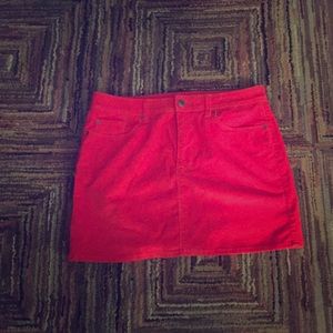 NWOT GAP Cherry Red Corduroy Mini-Skirt