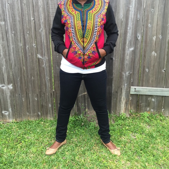 Ankara Dashiki Varsity Jacket - Picture 1 of 4