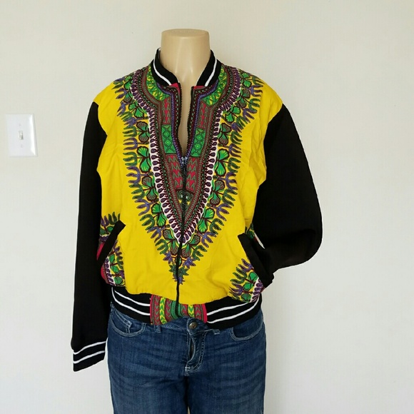Ankara Dashiki Varsity Jacket - Picture 3 of 4