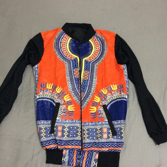 SOLD!!!Ankara Dashiki Varsity Jacket - Picture 2 of 3