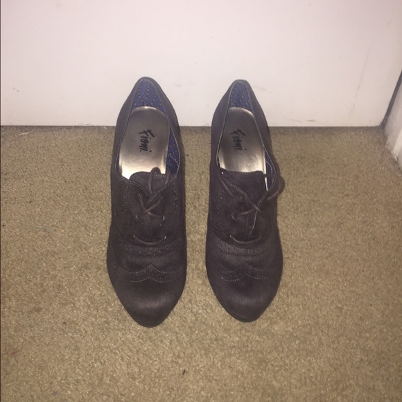 Dark gray platform heels