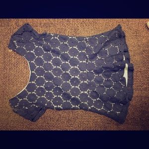 Very cute peplum blue lace top.