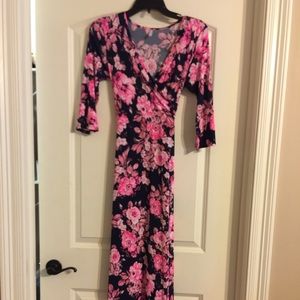 Pink blush maternity maxi dress