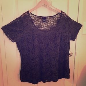 Torrid Gray Lace Sweetheart Illusion Top size 3