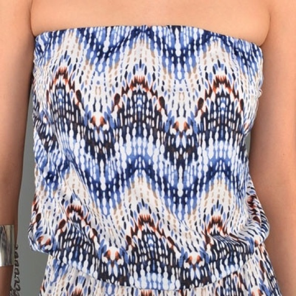 Last 1 Sale💋Cheveron Strapless Palazzo Jumpsuit - Picture 2 of 2