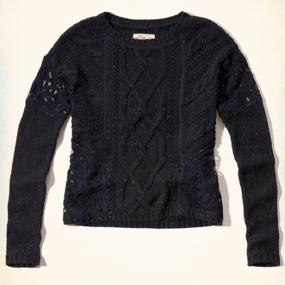 Hollister Co - Lace Panel Cable Sweater