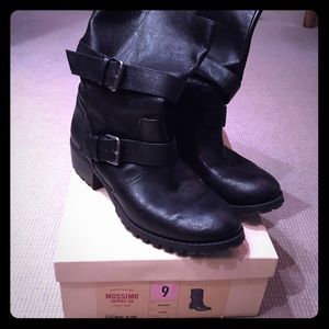 Black Buckle Utility Boots - Mossimo