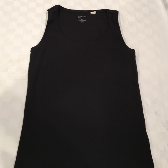 Chico's black scoopneck ribbed tank top