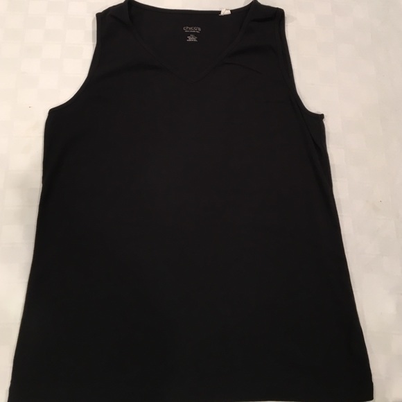 Chico's black v neck tank top size 1