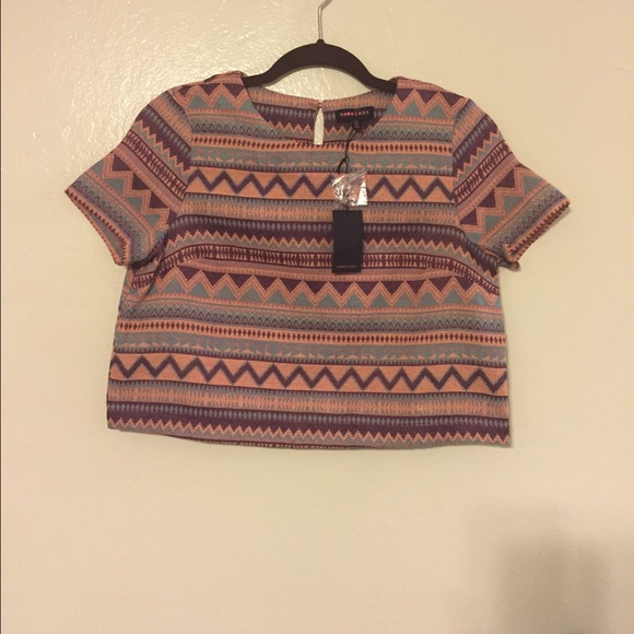 Brand: Nameless, small cropped woven Aztec top.