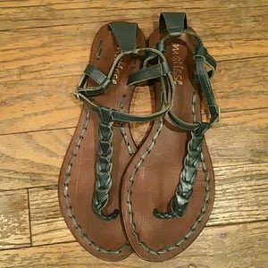 Blue braided sandals