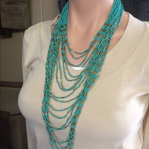 Turquoise multi-strand necklace