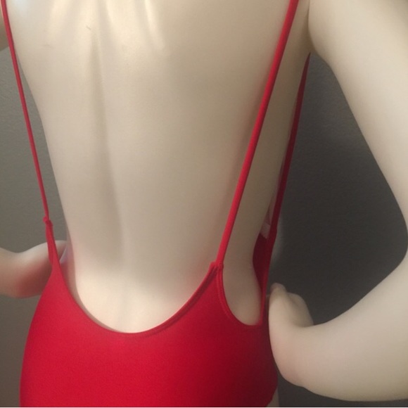 Red one piece bathing suit size medium