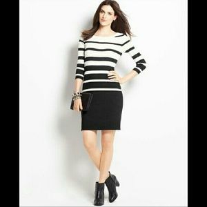 Ann Taylor Petite Stripe Sweater Dress NWT