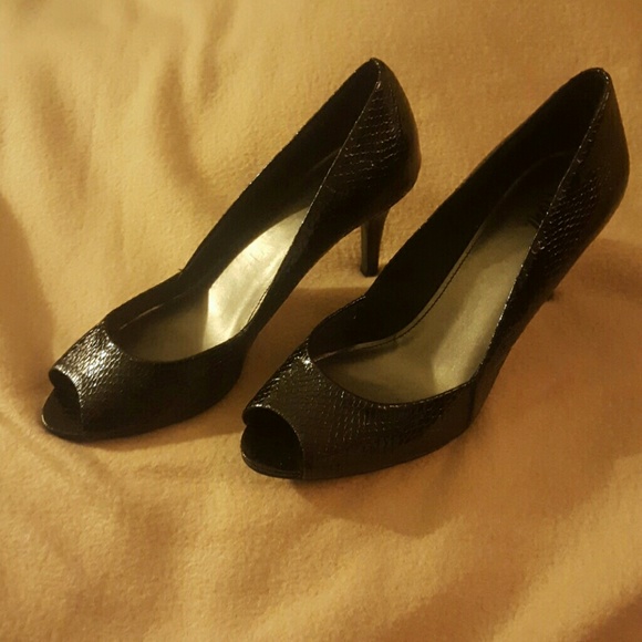 Faux snake skin heels