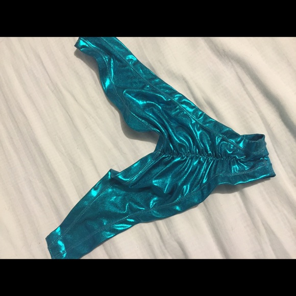 Teal metallic stripper bottoms