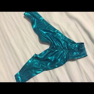 Teal metallic stripper bottoms