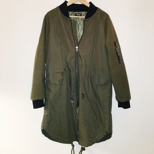 Audrey 3+1 Two Toned Maxi Bomber Jacket