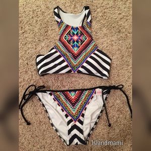 Rare Victoria's Secret PINK geo tribal bikini set
