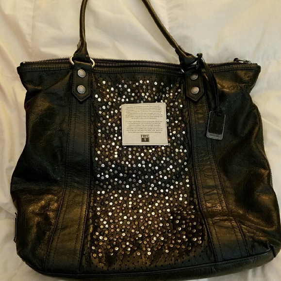 Black Leather Frye Purse